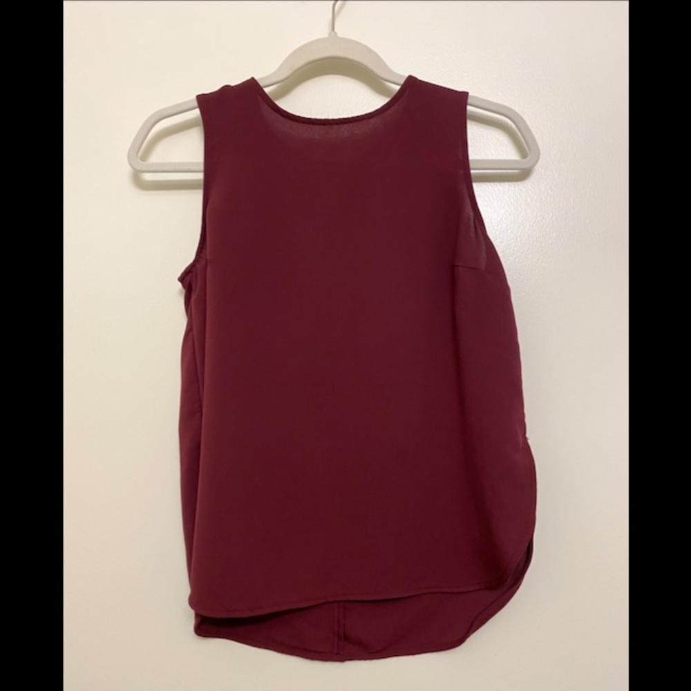 Deep Maroon Sleeveless Blouse